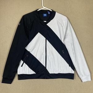 Adidas Originals Womens XL Equipment‎ Track Jacket Black/White Zip Pocket